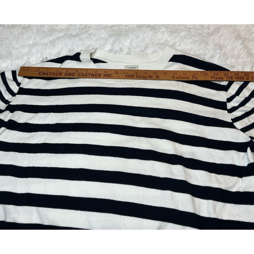L.L Bean Women's‎ 3xl Plus Crew Neck Stripped Long Sleeve Pullover Sweater - Picture 3 of 9